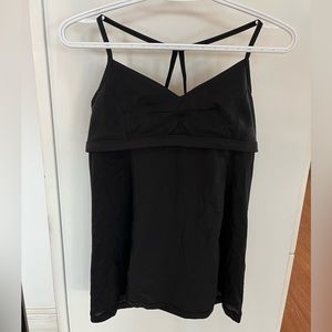 Lululemon Black Tank with Skinny Straps and Mesh Back, Sz 10